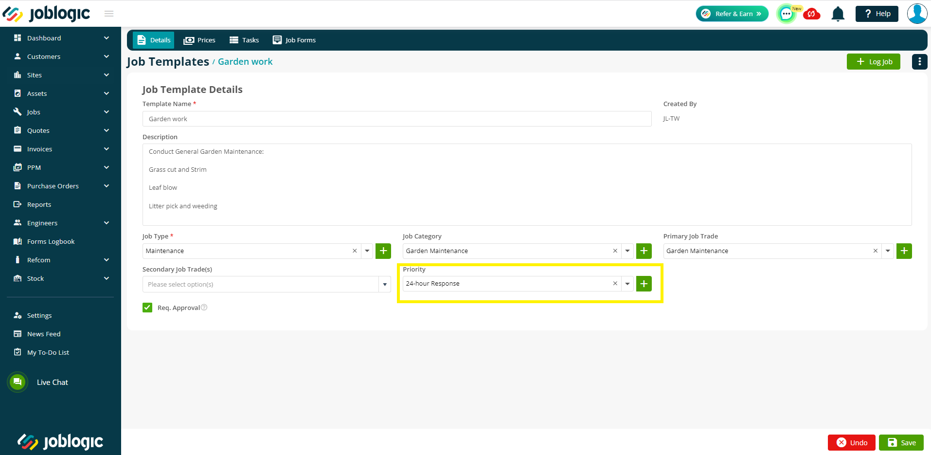 Customer Grouping Draft Invoices - User Guide | Support | Joblogic®